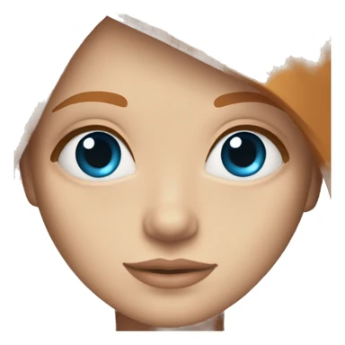 Beautiful girl with long straight ginger hair, ocean blue eyes and long eyelashes sticker