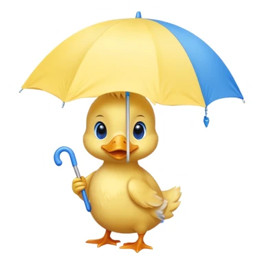 baby Duck holding white umbrella sticker