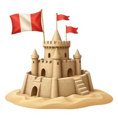 sandcastle with a small flag on top sticker