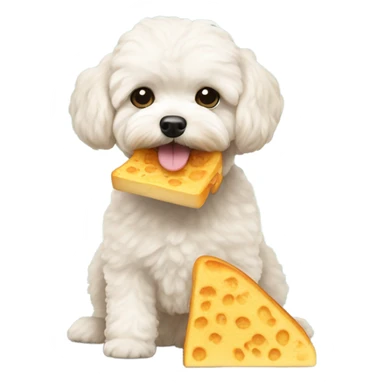 maltipoo eating grilled cheese   sticker