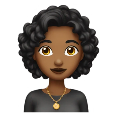 solo black haired jewelry journey, Text Hello  sticker