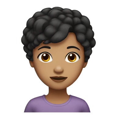 medium skinned girl with short black hair and brown eyes sticker