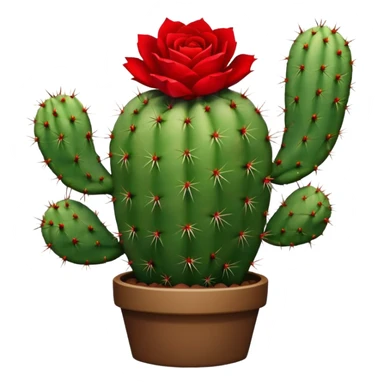 Cactus and a rose sticker