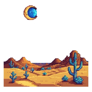 desert night with stars and moon sticker