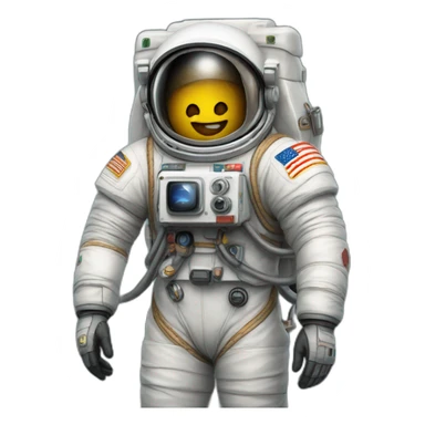 Astronauta con una cámara antigua de fotos sticker