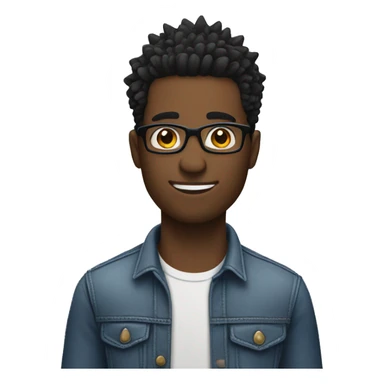 black male with glasses and spikey hair standing sideways to the right  sticker