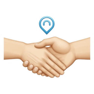 two white hands in a secret handshake sticker