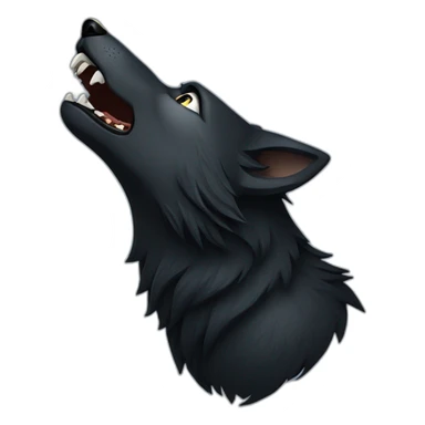 Black wolf howling  sticker