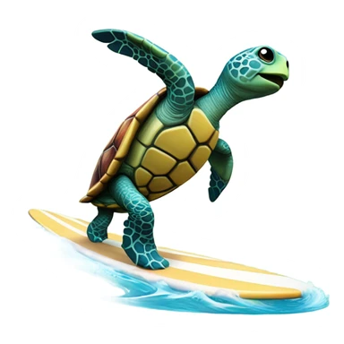 turtle on surfboard sticker