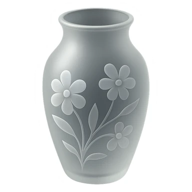 vase with floral patterns, frosted glass look, elegant and modern, matte glass style sticker
