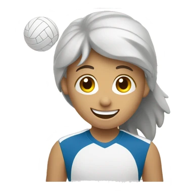 happy person playing volleyball sticker