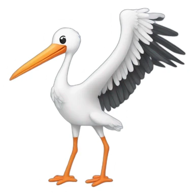 Stork carrying baby sticker