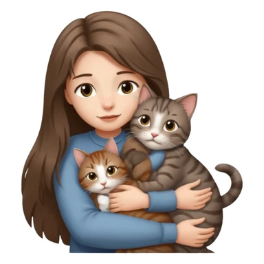 A girl love with his male cat sticker