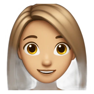 long brown hair girl happy sticker