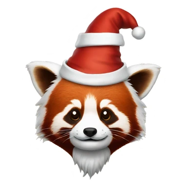 Red panda wearing Santa hat  sticker