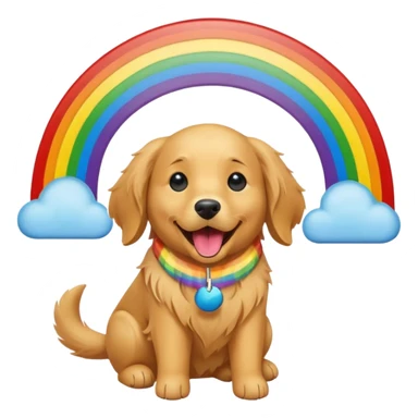 Dog on a Rainbow singing sticker