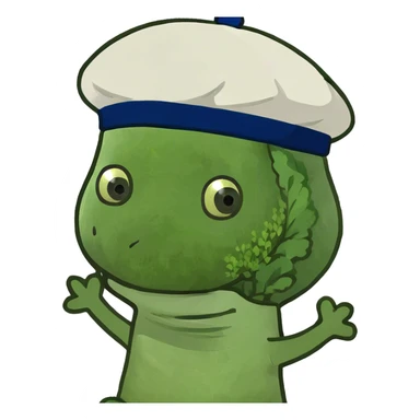 A baby broccoli not wearing a diaper sticker