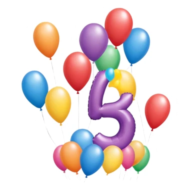 21st Birthday number balloons sticker