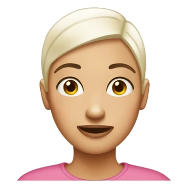 women bald emoji the expression with a Raised Eyebrow Emoji sticker