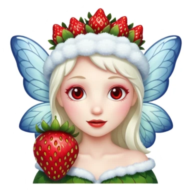 Fairy with strawberries in Winter  sticker