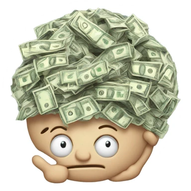 brain filled with money sticker