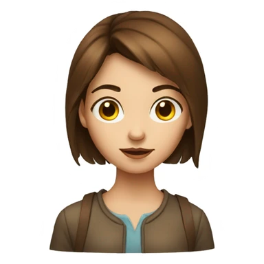 mysterious brown-haired girl portrait sticker