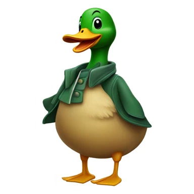 happy duck wearing coat sticker