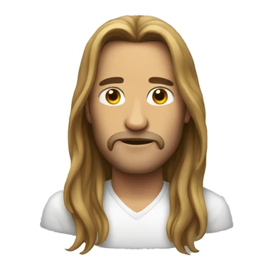 man with long hairs sticker