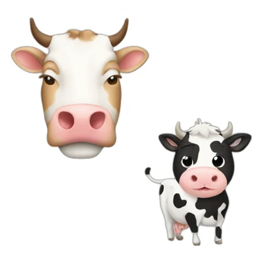 Cat and cow sticker