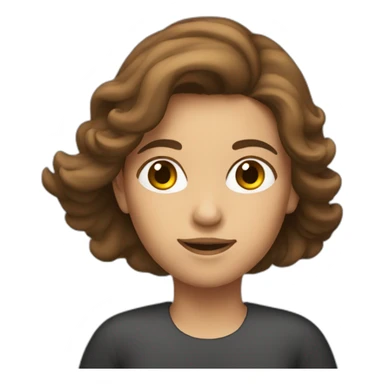 Girl with brown long thick hair driving a car sticker