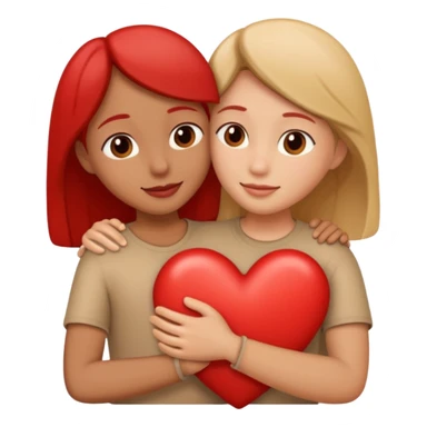 Heart between 2 people sticker