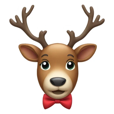 Reindeer with bowtie sticker