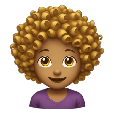 curly hair smiley sticker