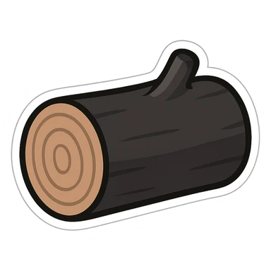 simple black log sticker