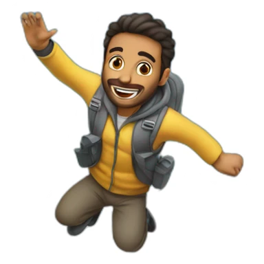 arabic man jump out a plane sticker