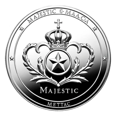 розовая монета в середине её надпись "Majestic" sticker
