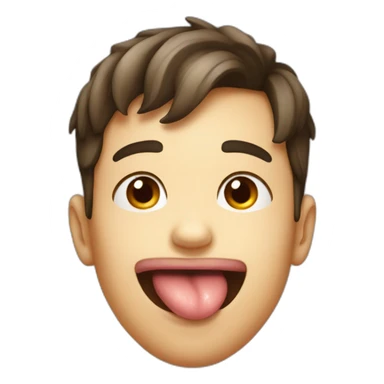 boy tongue out face sticker