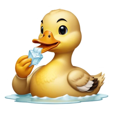 meme drawing duck eating ice sticker