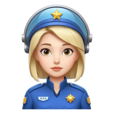 cute female spaceship captain portrait, head and shoulders only, futuristic uniform, captain badge, confident expression, 3D cartoon, mobile game icon style, clean background, no text, no watermark
 sticker