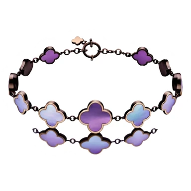 Van Cleef Vintage Alhambra bracelet in Mother of pearl purple sticker
