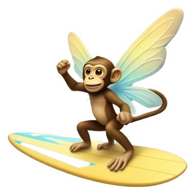 Monkey fairy riding a surfboard sticker