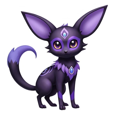Noibat-Umbreon-Espeon-hybrid, full body, intricate markings sticker