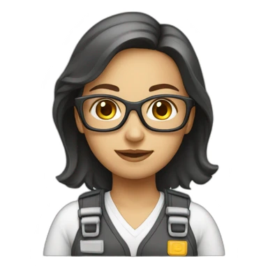 girl engineer white sticker