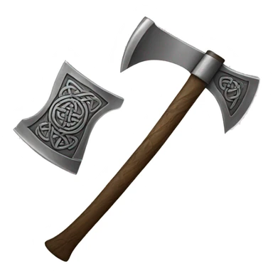 Ax with Celtic pattern on silver sticker