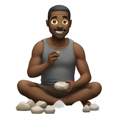 Man eating stones sticker