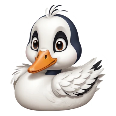 art style drawing of a white goose character looking extremely shocked sticker