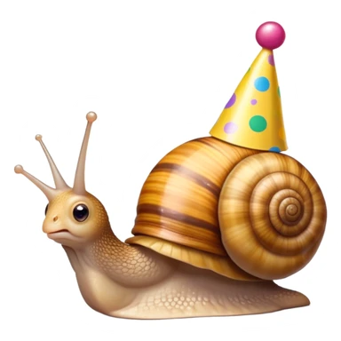 A snail with a party hat on sticker