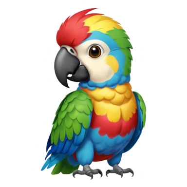 Parrot – perched, tiny aloha shirt sticker