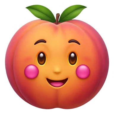 Emoji with a peach  sticker