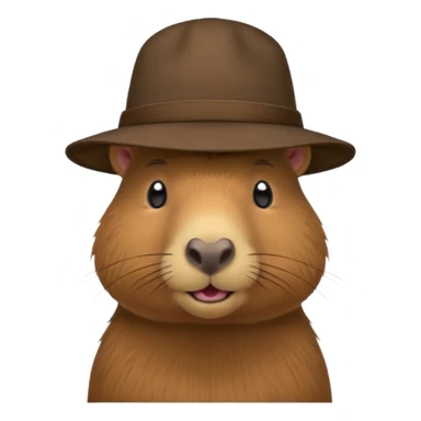 Capibara with a hat sticker